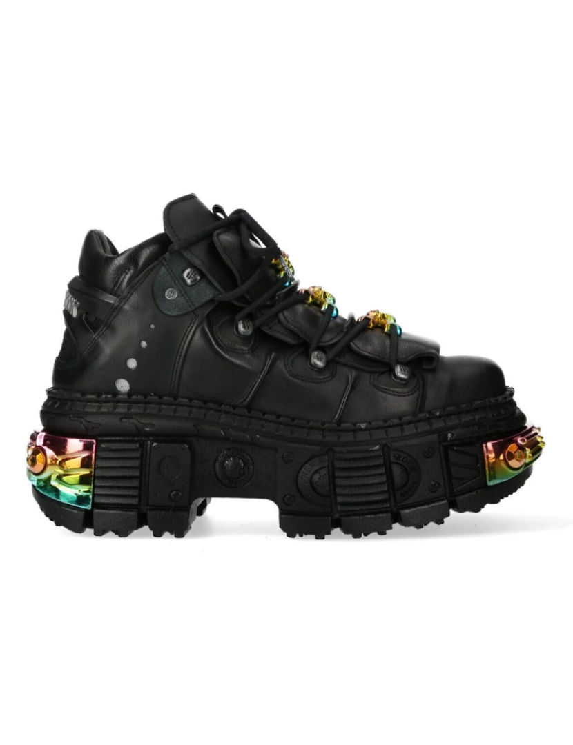 New Rock - Botins de couro com plataforma New Rock-WALL106-S23