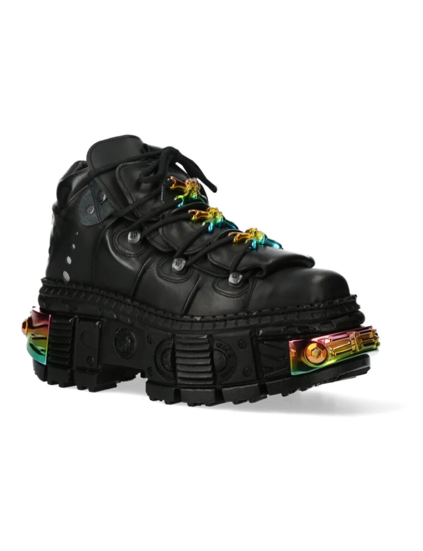 imagem de Botins de couro com plataforma New Rock-WALL106-S233