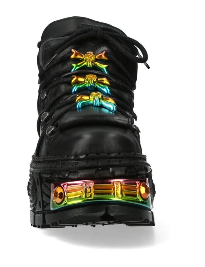 imagem de Botins de couro com plataforma New Rock-WALL106-S234