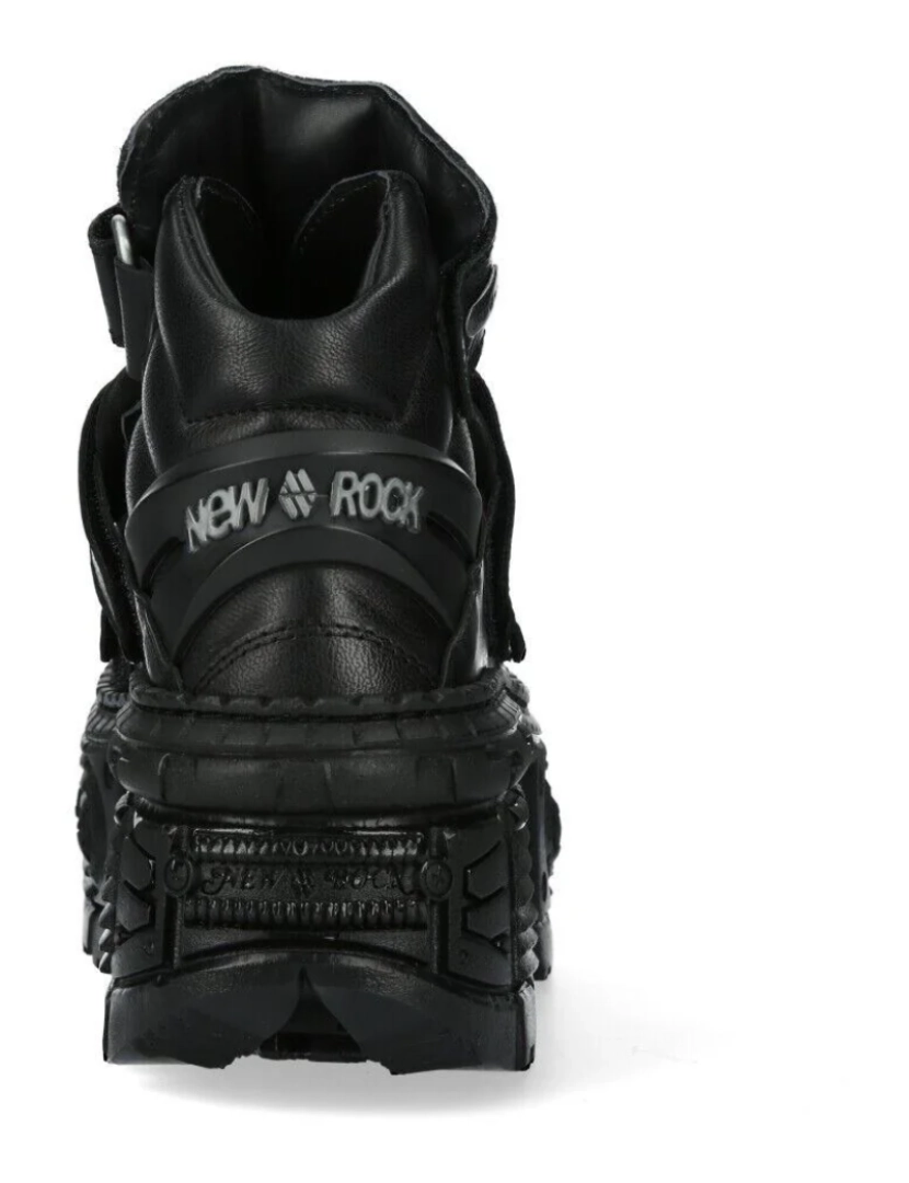 imagem de Botas New Rock Metálicas Tornozelo Preto Couro-WALL285-S26