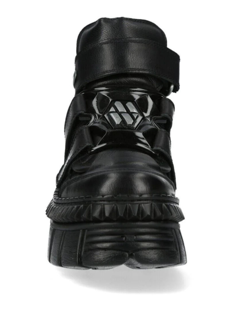 imagem de Botas de couro New Rock metálicas para tornozelo-WALL285-S34