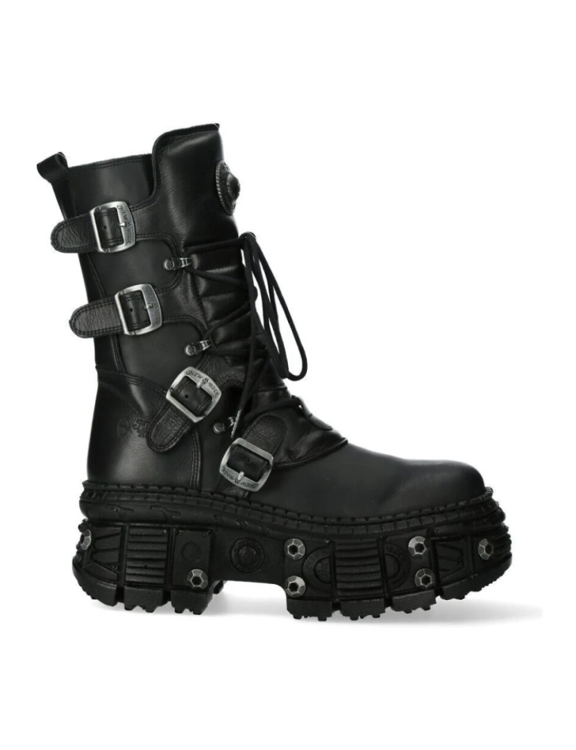 imagem de Botas New Rock Couro Mid Bezerro Pretas-WALL373-S111