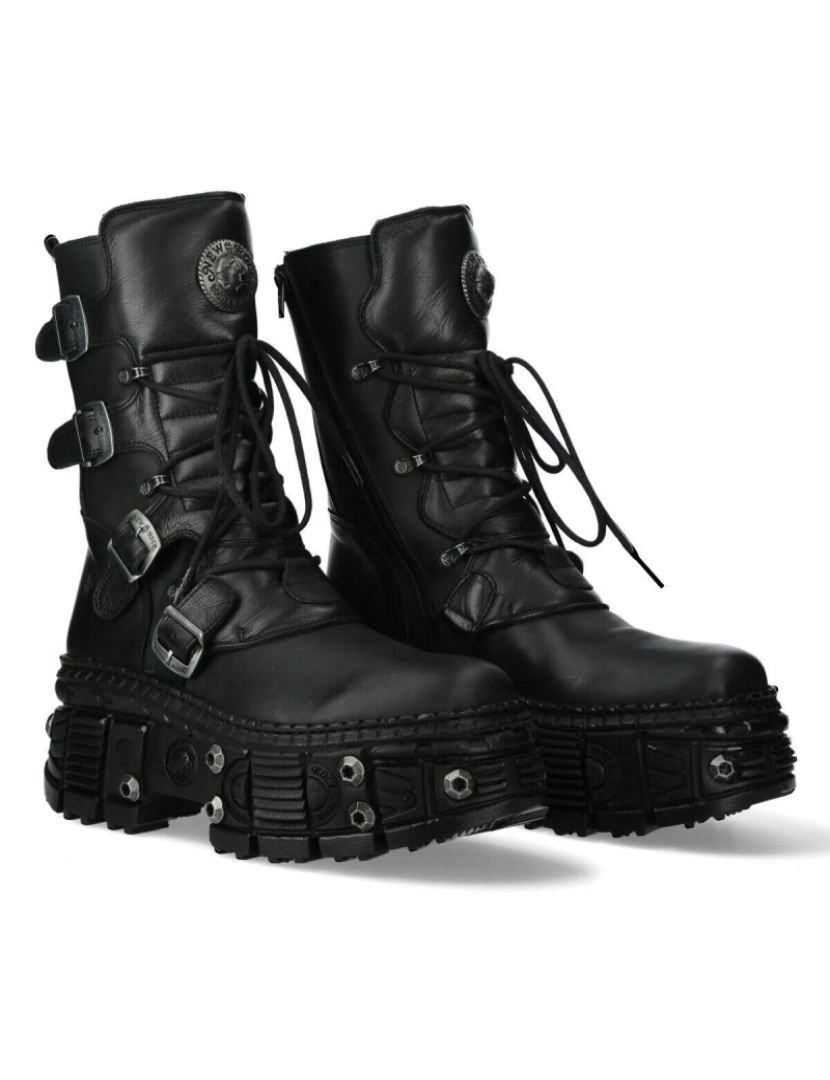 imagem de Botas New Rock Couro Mid Bezerro Pretas-WALL373-S112