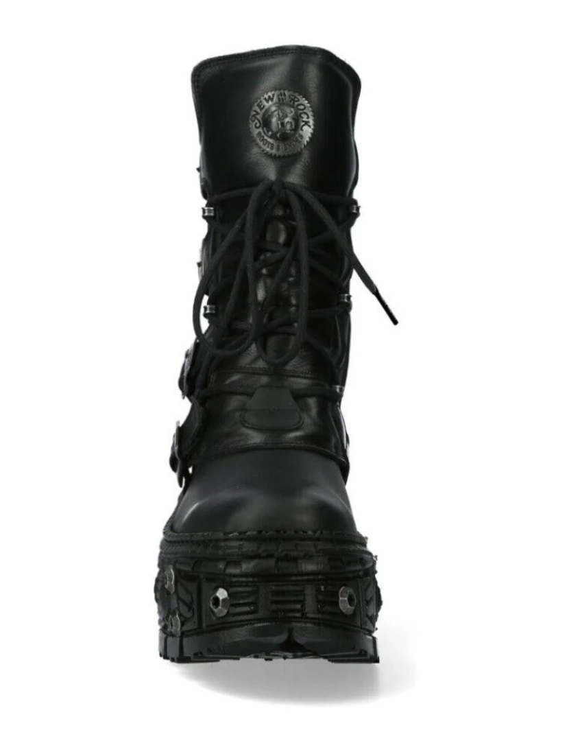 imagem de Botas New Rock Couro Mid Bezerro Pretas-WALL373-S114