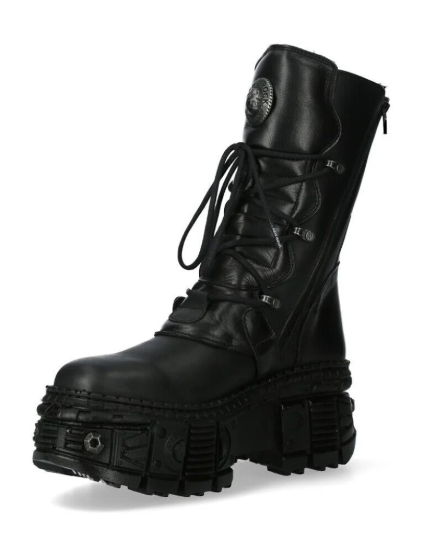 imagem de Botas New Rock Couro Mid Bezerro Pretas-WALL373-S115