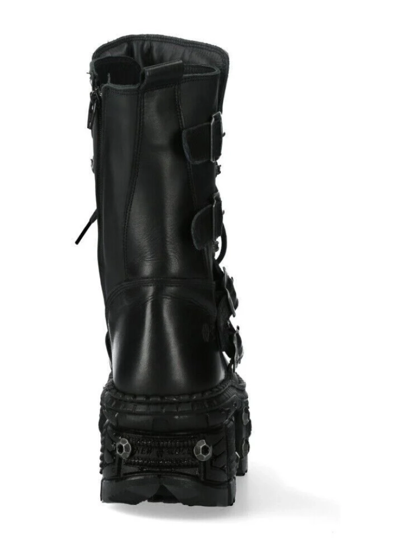 imagem de Botas New Rock Couro Mid Bezerro Pretas-WALL373-S116