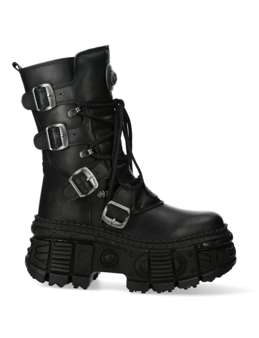 imagem de Botas góticas de couro de cano médio New Rock-WALL373-S51