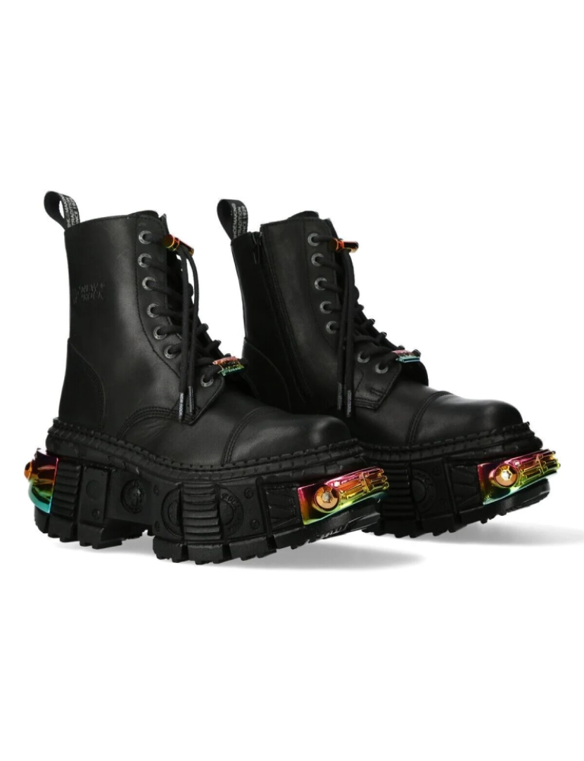 imagem de Botas de couro com plataforma preta New Rock-WALL83CCT-S82