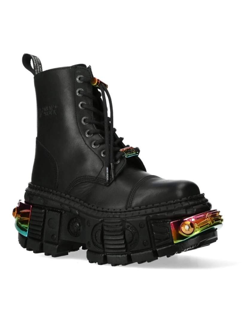 imagem de Botas de couro com plataforma preta New Rock-WALL83CCT-S83