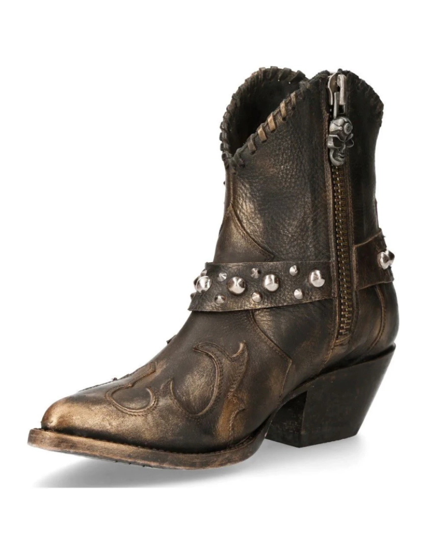 imagem de Botas de cowboy pontudas de couro marrom New Rock - WSTM004-S15