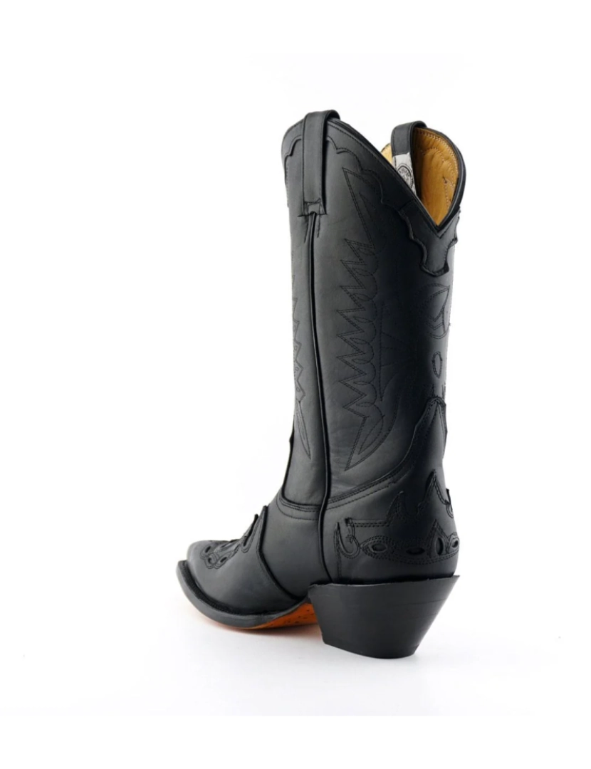 imagem de Botas de cowboy unissex de couro preto Grinders-Arizona HI4