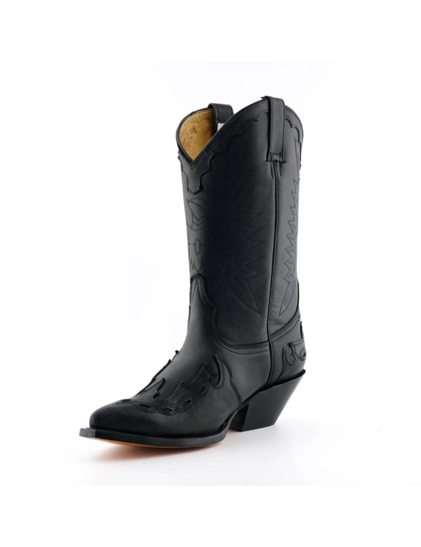 imagem de Botas de cowboy unissex de couro preto Grinders-Arizona HI5