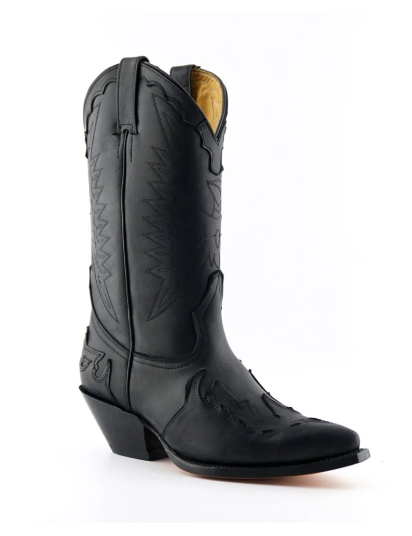 imagem de Botas de cowboy unissex de couro preto Grinders-Arizona HI6