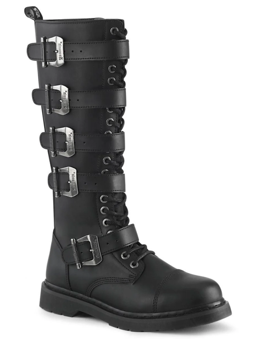 Demonia - Demonia Bolt 425 Botas de cano alto de couro vegano preto