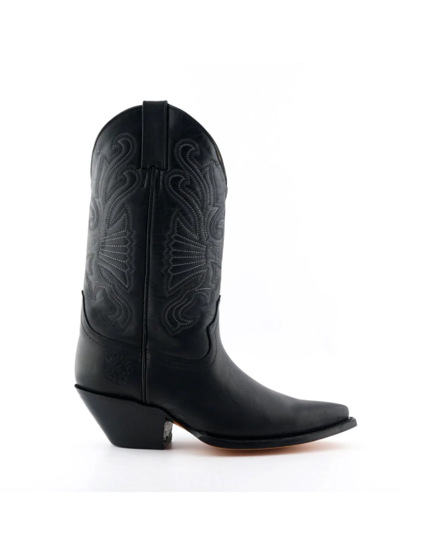 Grinders - Botas de cowboy ocidentais de couro preto Grinders-Buffalo