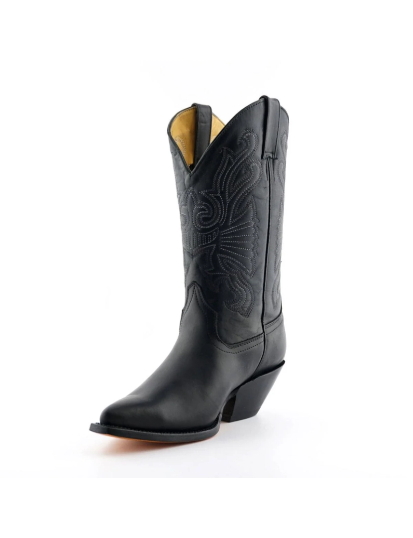 imagem de Botas de cowboy ocidentais de couro preto Grinders-Buffalo3