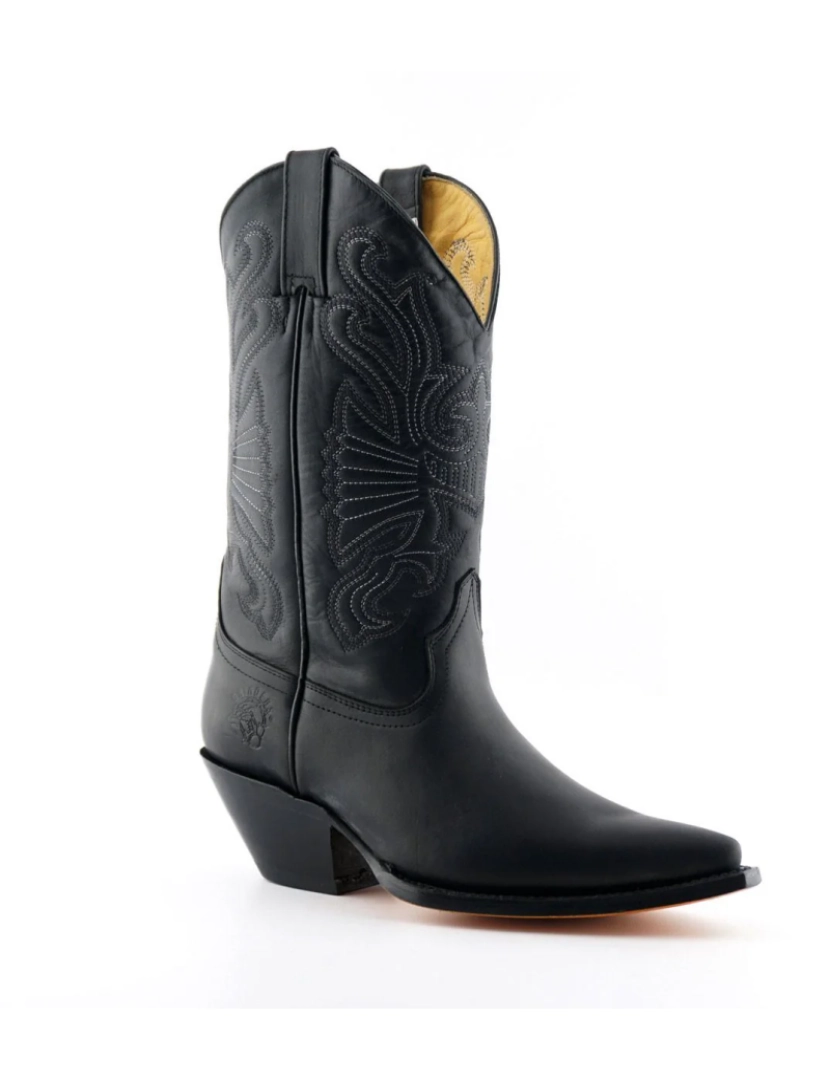 imagem de Botas de cowboy ocidentais de couro preto Grinders-Buffalo4