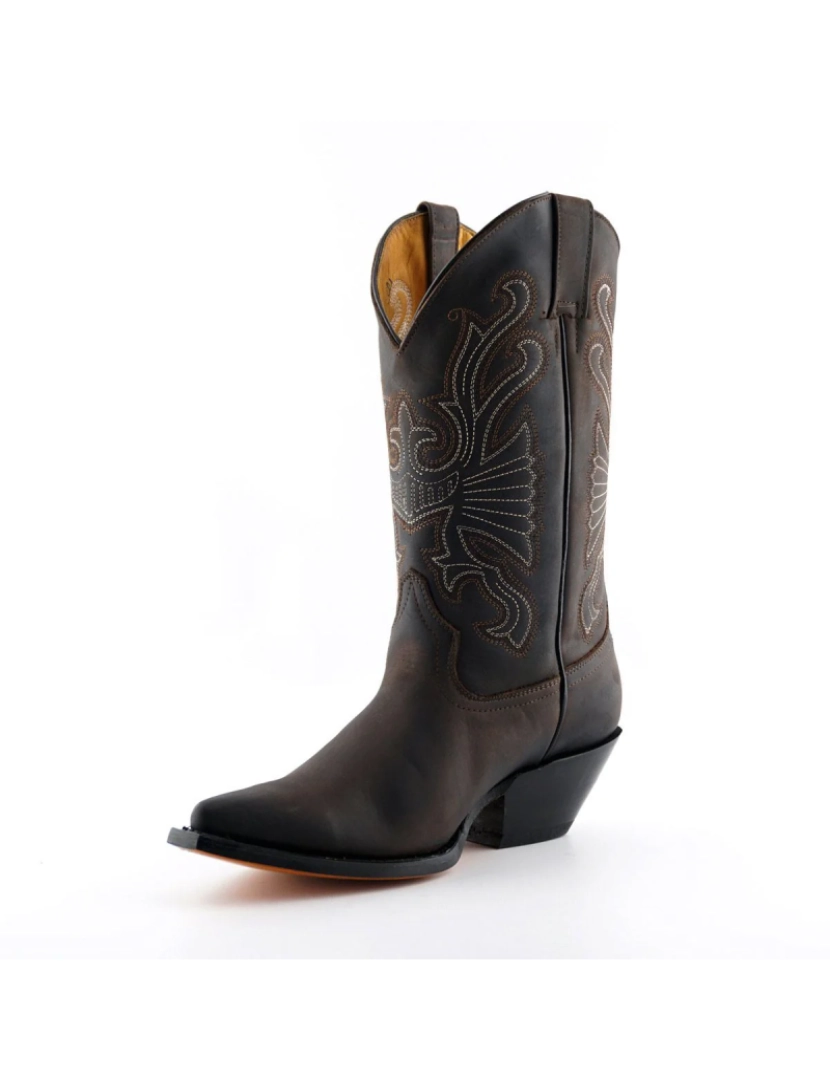 imagem de Botas de cowboy ocidentais de couro marrom Grinders-Buffalo3