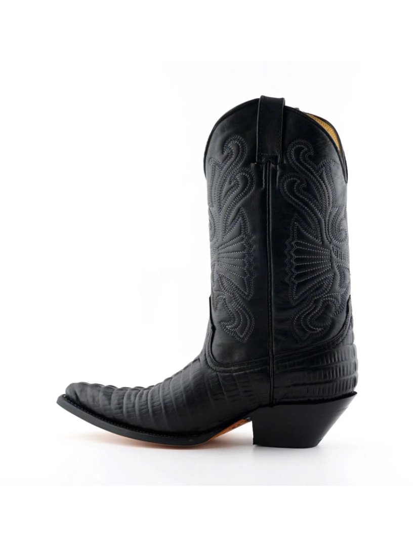 imagem de Botas de cowboy ocidentais de couro preto Grinders - Carolina2