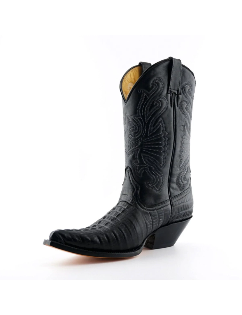 imagem de Botas de cowboy ocidentais de couro preto Grinders - Carolina3