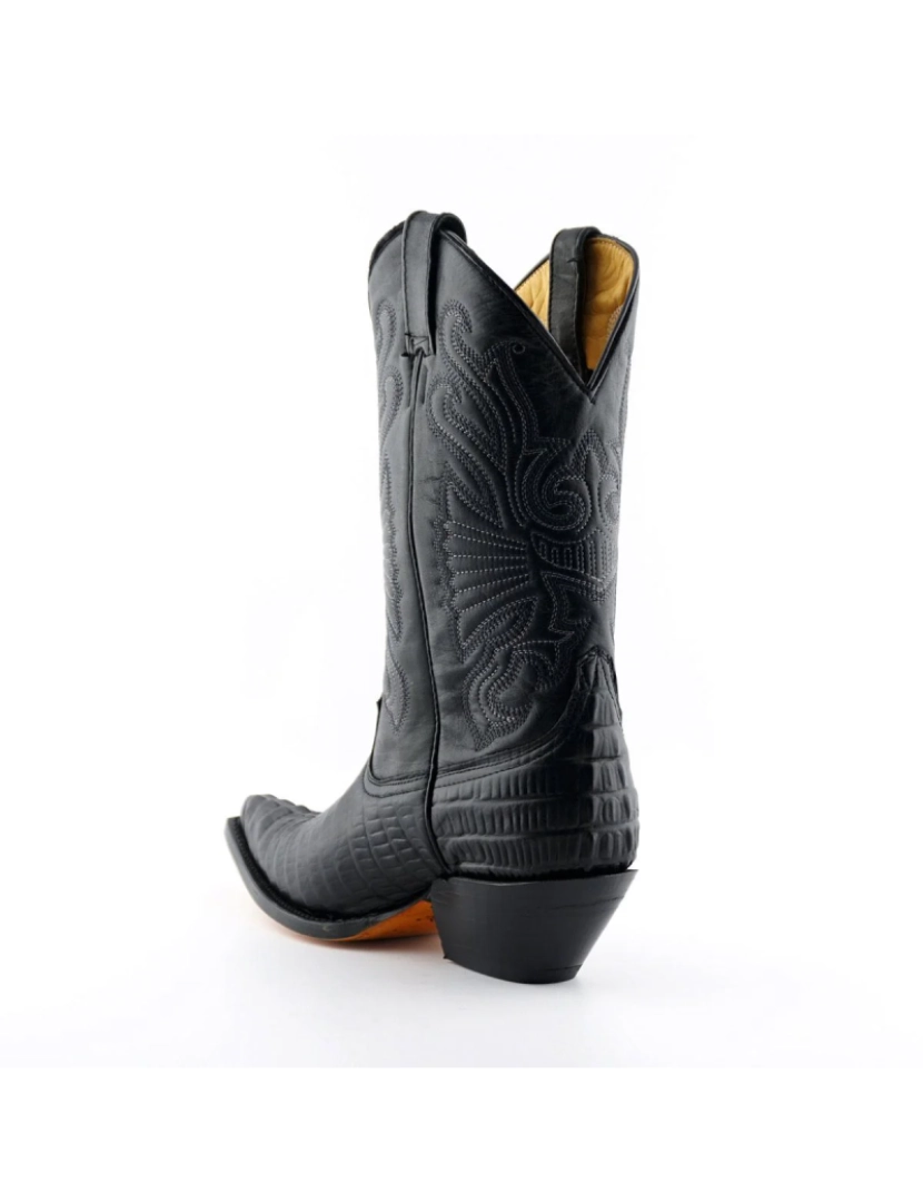 imagem de Botas de cowboy ocidentais de couro preto Grinders - Carolina4