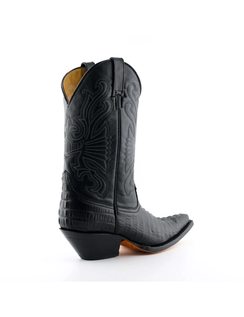 imagem de Botas de cowboy ocidentais de couro preto Grinders - Carolina5