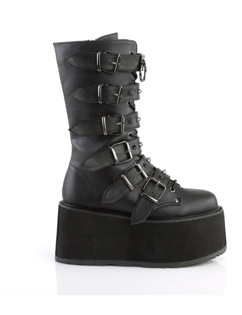 imagem de Demonia Damned 225 Botas pretas com plataforma de meia panturrilha5