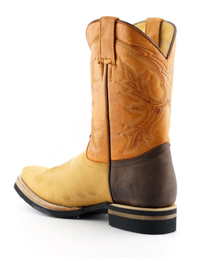 imagem de Botas de couro de caubói Grinders Tan Mid-Calf - El Paso5