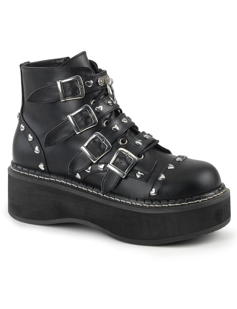 Demonia - Demonia Emily 315 Botins pretos com tachas