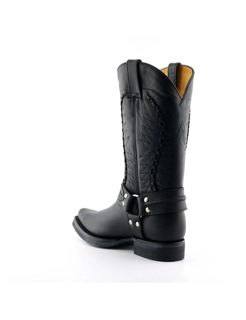 imagem de Bota de cowboy masculina de couro preto Grinders-Galveston4