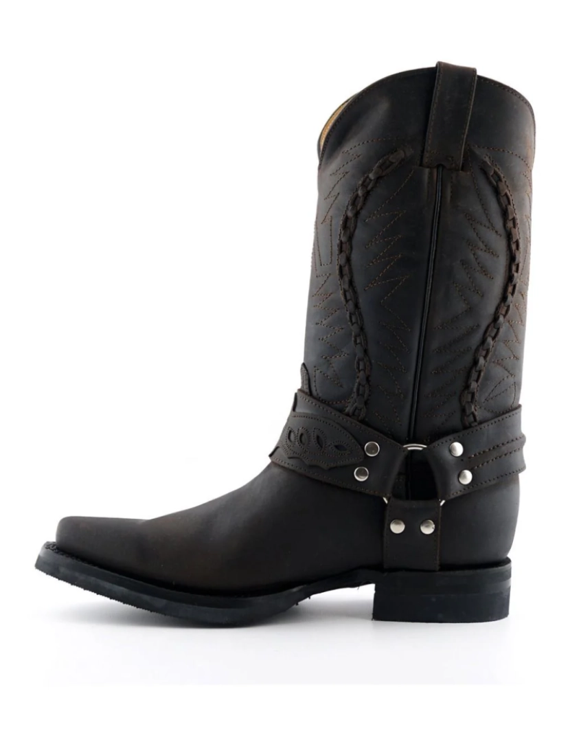 imagem de Bota de cowboy masculina de couro marrom Grinders-Galveston2