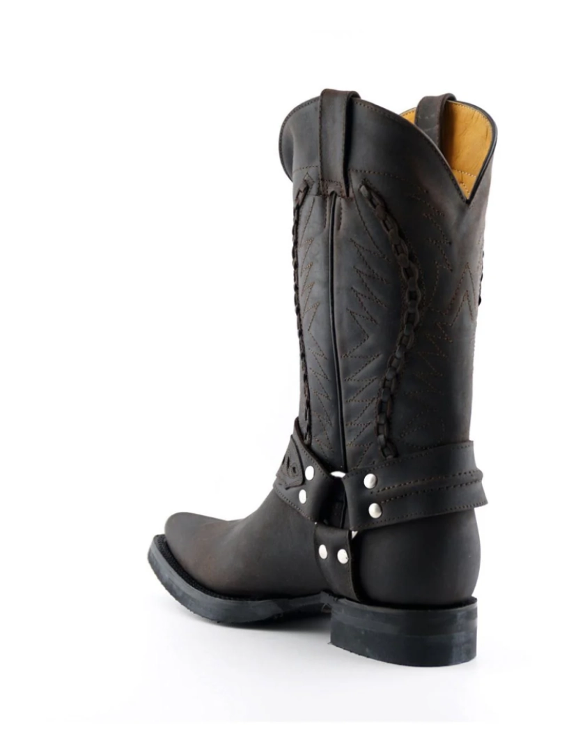 imagem de Bota de cowboy masculina de couro marrom Grinders-Galveston5