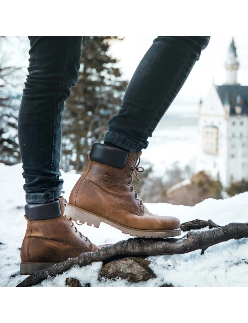 imagem de Panama Jack 03 C8 Botas masculinas marrons cadarços de couro à prova d'água para caminhada no tornozelo Chukka4