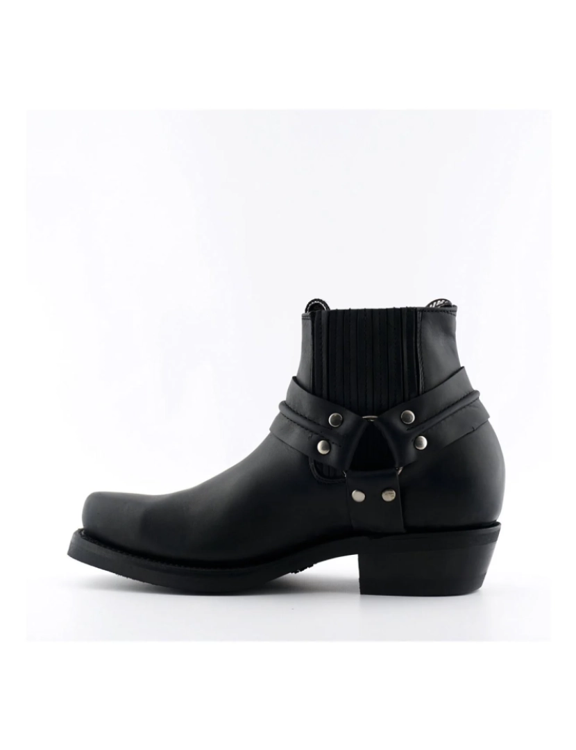 imagem de Grinders Botas unissex de couro ocidental preto-Renegade Lo2