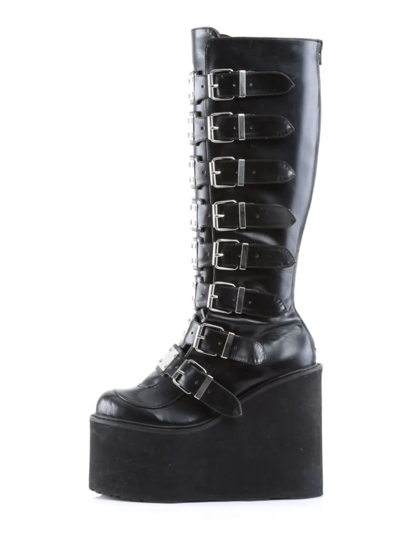 imagem de Demonia Swing 815 Botas pretas veganas com plataforma até o joelho4