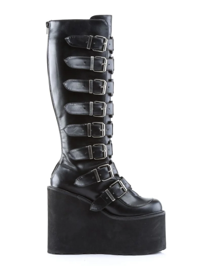 imagem de Demonia Swing 815 Botas pretas veganas com plataforma até o joelho6