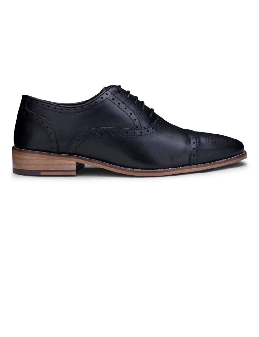 imagem de Sapatos masculinos clássicos Oxford de couro preto Gatsby Brogue1