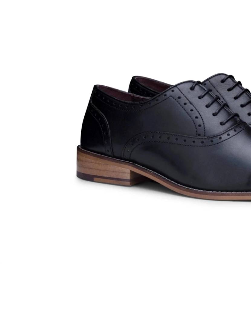 imagem de Sapatos masculinos clássicos Oxford de couro preto Gatsby Brogue4