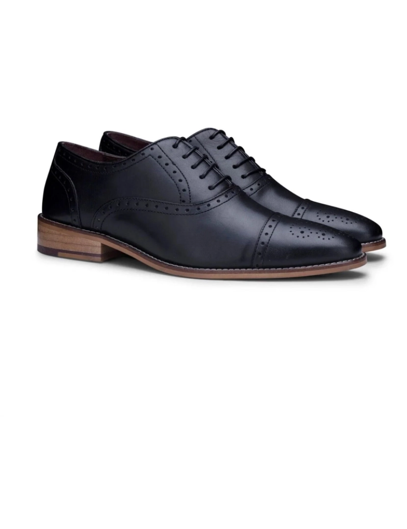 imagem de Sapatos masculinos clássicos Oxford de couro preto Gatsby Brogue6