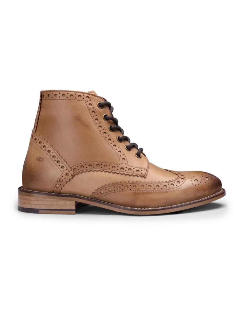 London Brogues - Botas masculinas Classic Oxford Tan couro Gatsby Brogue