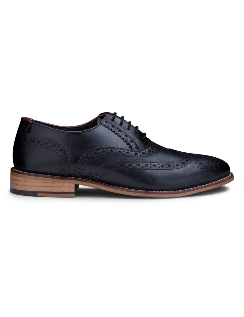 imagem de Sapatos masculinos Oxford clássicos de couro preto Gatsby Brogue1