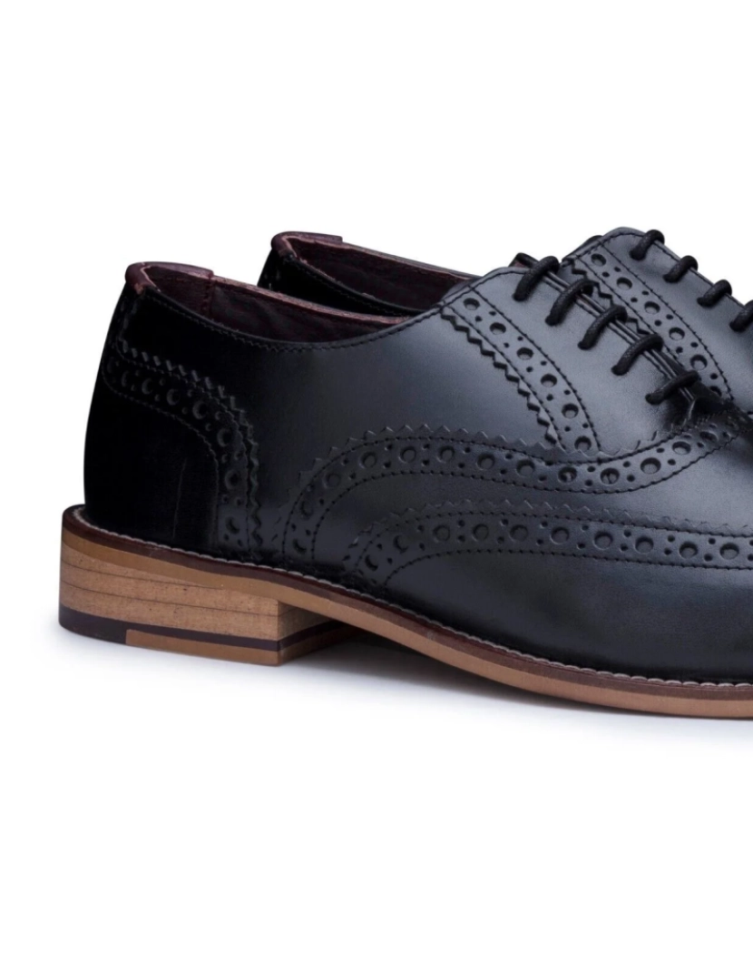 imagem de Sapatos masculinos Oxford clássicos de couro preto Gatsby Brogue3