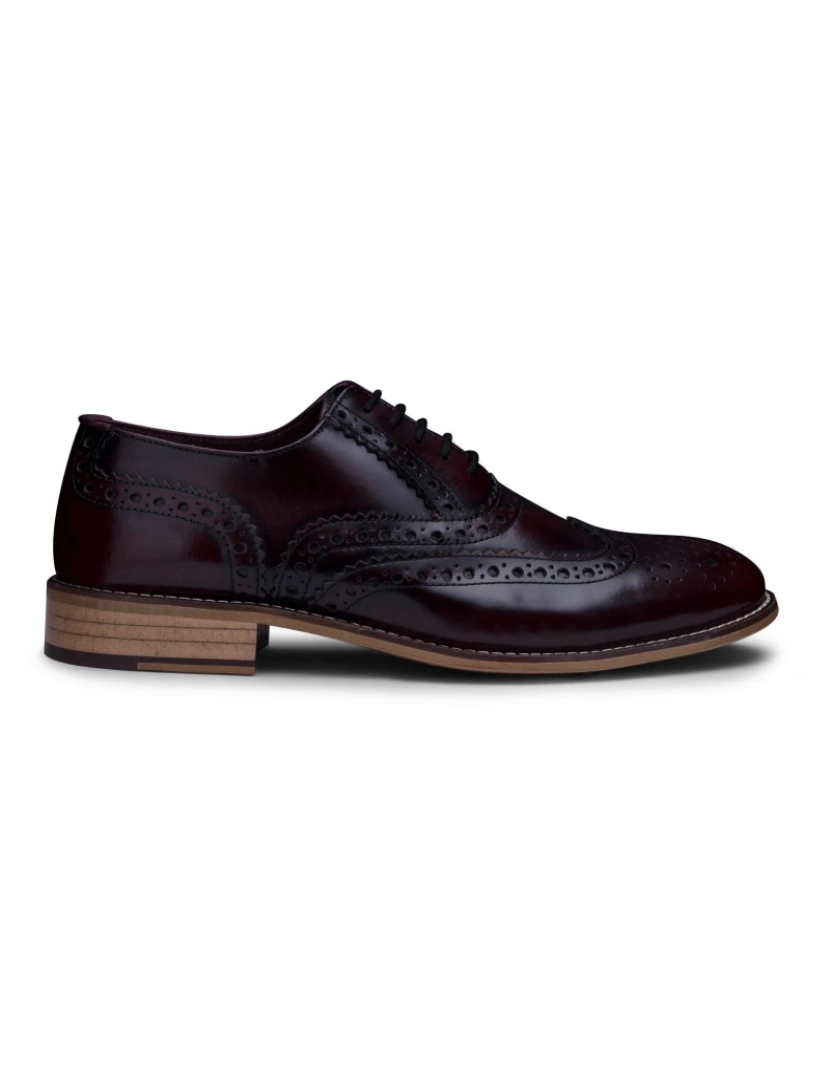 imagem de Sapatos masculinos clássicos Oxford marrons de couro Gatsby Brogue1