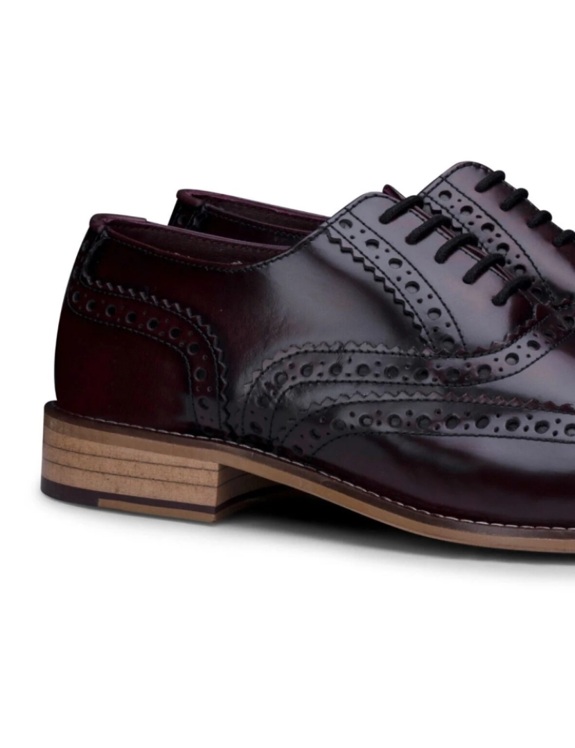 imagem de Sapatos masculinos clássicos Oxford marrons de couro Gatsby Brogue3