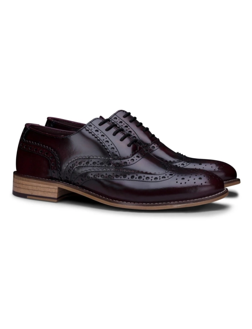 imagem de Sapatos masculinos clássicos Oxford marrons de couro Gatsby Brogue6