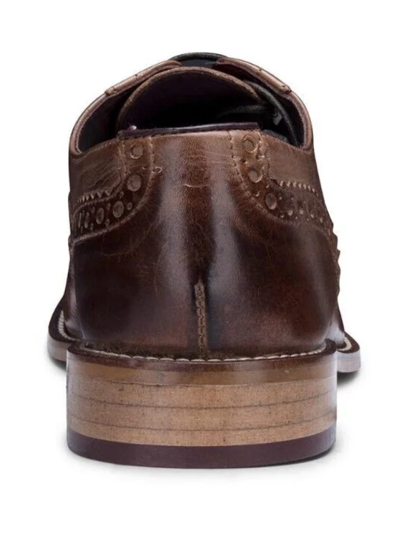 imagem de Sapatos masculinos clássicos Oxford castanho-marrom couro Gatsby Brogue4