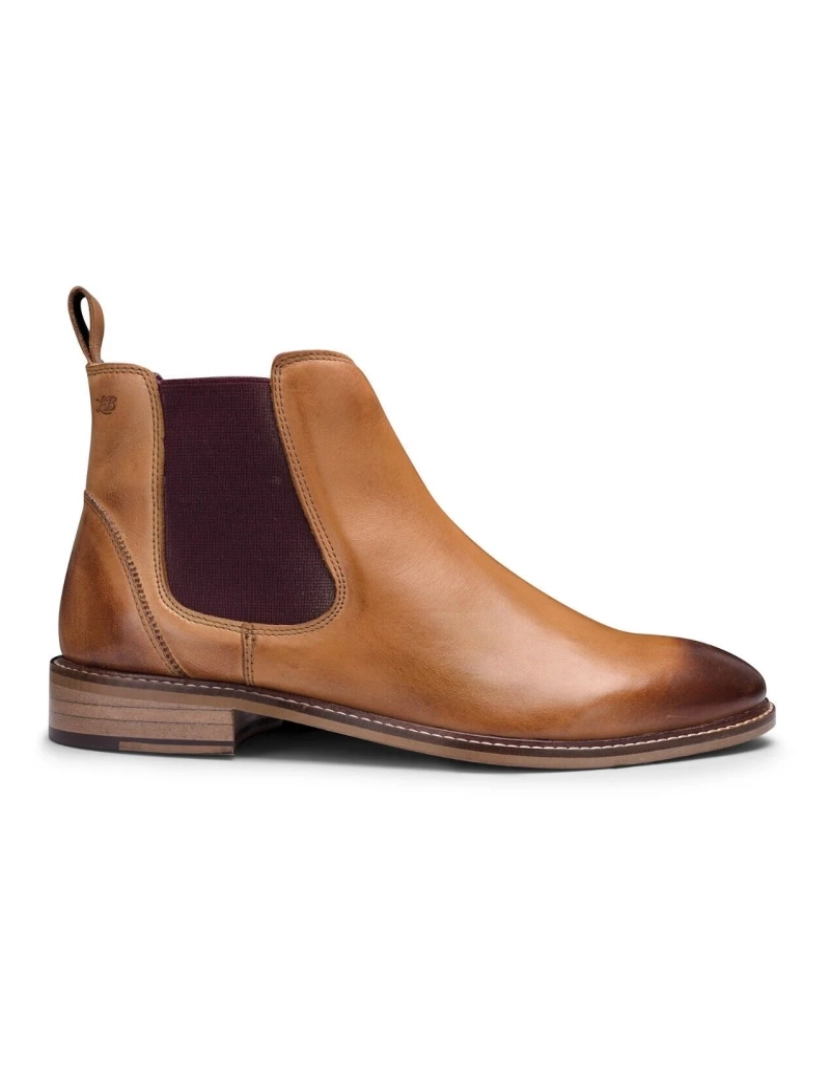 London Brogues - Botas masculinas clássicas de couro bronzeado Chelsea