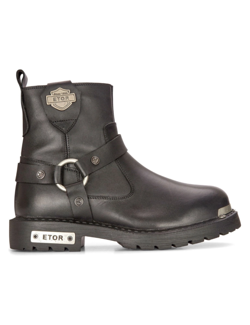 imagem de Botas militares de couro masculino preto combate motociclista motocicleta punk bota ocidental1