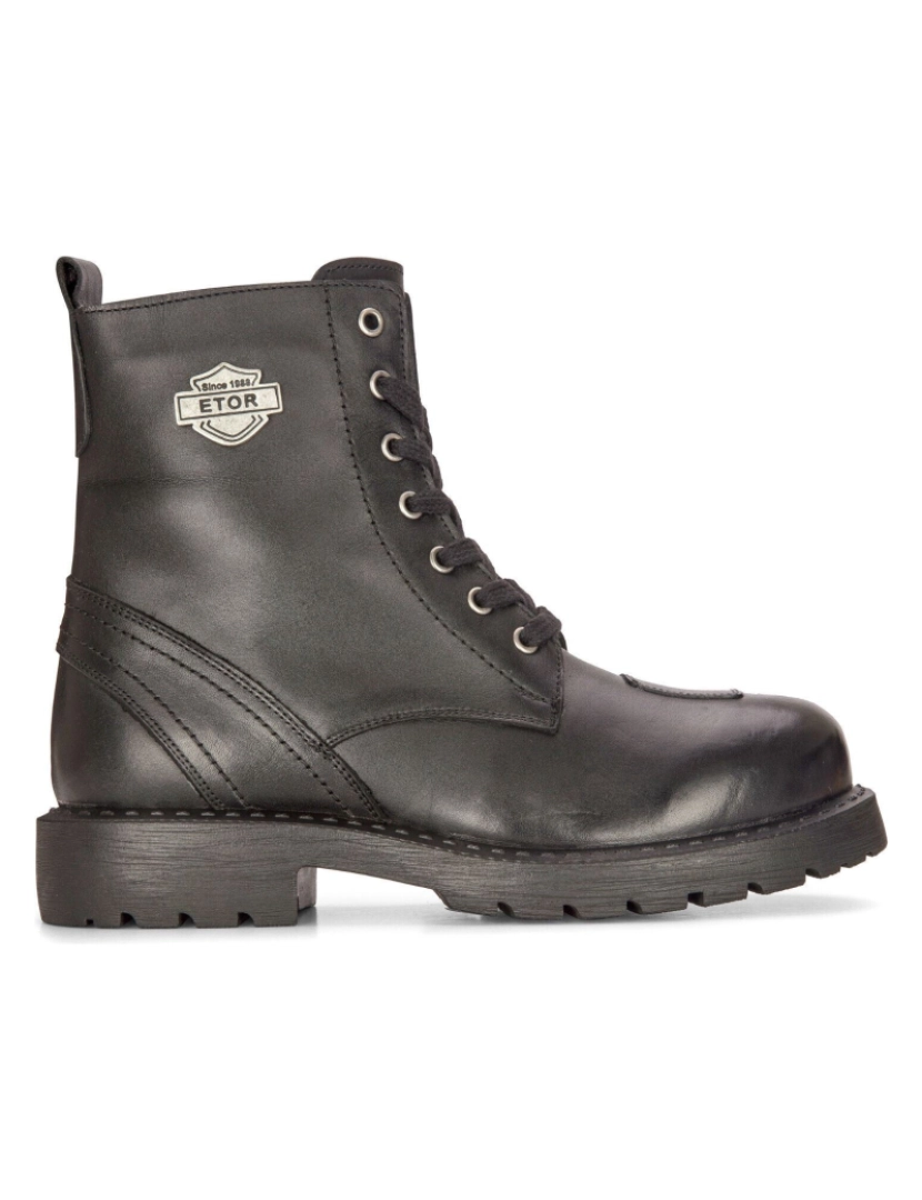 imagem de Botas militares de couro masculino preto combate motociclista motocicleta punk bota ocidental1