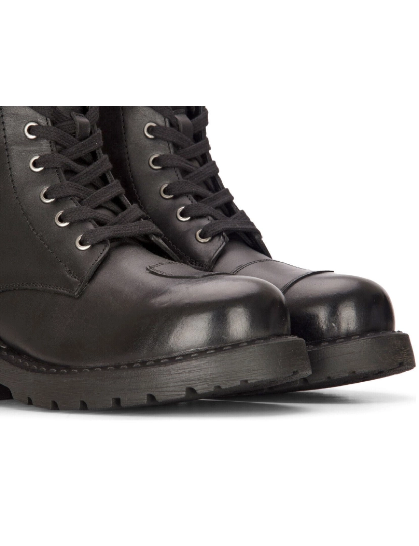 imagem de Botas militares de couro masculino preto combate motociclista motocicleta punk bota ocidental5